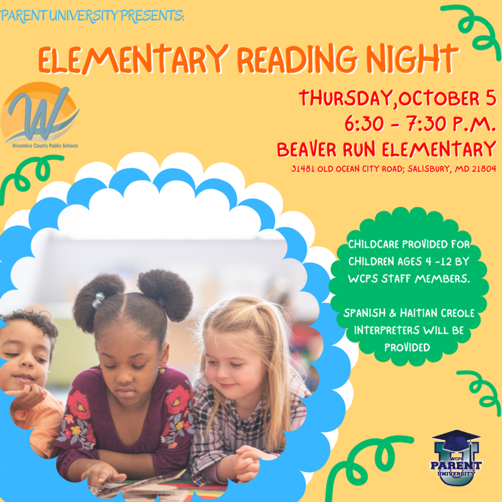 Elementary Reading Night on Thursday Oct. 5th at Beaver Run | Beaver