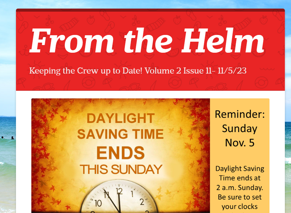 Daylight Saving Time Ends 11/5