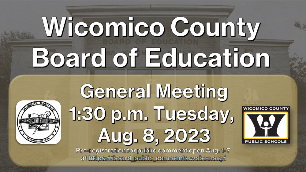 County Board of Education Meeting Aug. 8; PreRegistration for